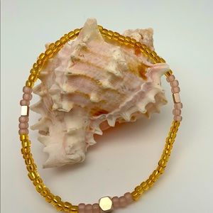 Hand made Gold and peach anklet!!!!